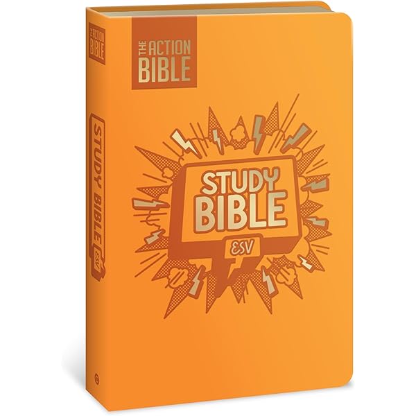 The Action Bible Study Bible ESV, Leathersoft, Blue, Full Color