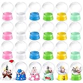 Mifoci 24 Pcs 4 Inch Empty Snow Globe Clear Fillable Water Globe with Screw Off Cap Empty Valentines Day Plastic Snow Case for DIY Crafts Home Decoration Display Plant
