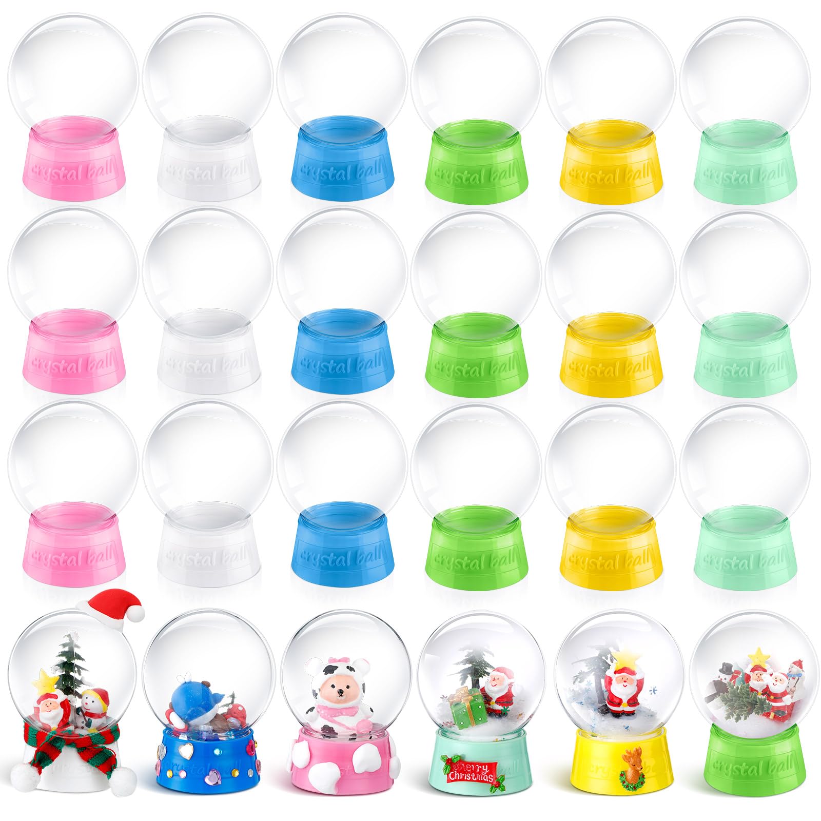 Photo 1 of Mifoci 24 Pcs 4 Inch Empty Snow Globe Clear Fillable Water Globe with Screw Off Cap Empty Valentines Day Plastic Snow Case for DIY Crafts Home Decoration Display Plant