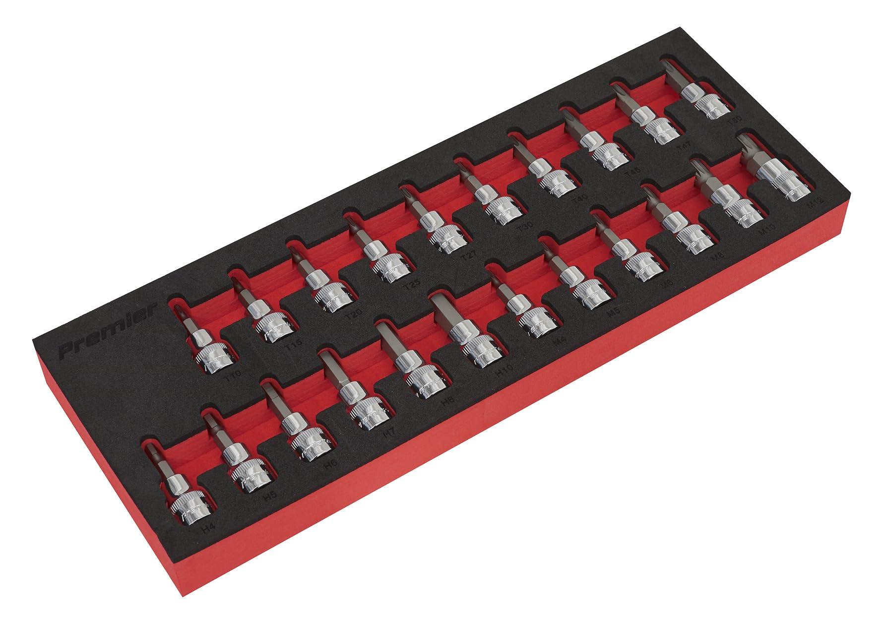 Sealey AK6243 22PC 3/8"Sq Drive TRX-Star*/Hex/Spline Socket Bit Set