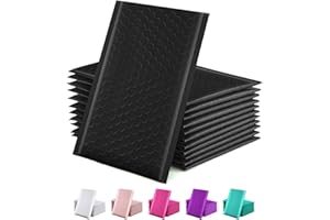 GSSUSA 100 Pack Bubble Mailers 6x10 Inches Bubble Mailer Usable Size 6x9" Envelopes Small Packaging Mailing Envelope Bags Shipping Bag Bulk Pack Self Seal Package Mail Packing Business Supplies, Black