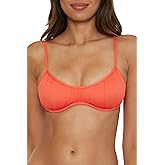 BECCA Women's Standard Color Code Underwire Shirred Bikini Top, Adjustable, Swimwear Separates