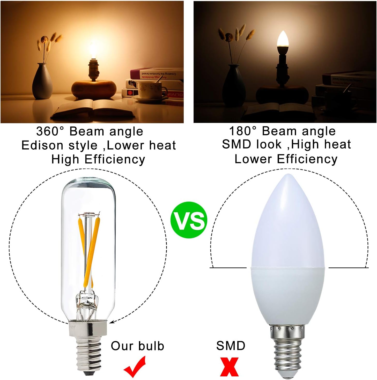 LiteHistory E12 LED Bulb Dimmable 6W Equal 60 watt Light Bulb Warm White 2700K T6 T25 E12 Candelabra Bulb 60 watt for Chandeliers,Ceiling Fan,Pendant,Wall scones AC120V 600LM e12 Light Bulb 6Pack: Home Improvement