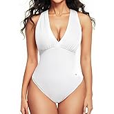 Popilush Body Suits For Womens Tummy Control Shapewear Halter Top V Neck Backless Summer Going Out Tops