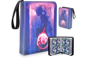 JKBIYU Card Binder for Pokemon Card Binder,4 Pocket Portable Card Collection Album Holder Book Fits 440 Cards with 55 Removable Sleeves,Trading Card Game Series Binder Toys Gifts (Cards Not Included)