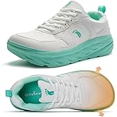 Women's Orthopedic Diabetic Wide Toe Box Walking Shoes: Comfortable Arch Support Plantar Fasciitis Orthotic Swollen Sneakers, Casual Flat Feet Tennis Walking Shoes for Foot Heel and Pain Relief