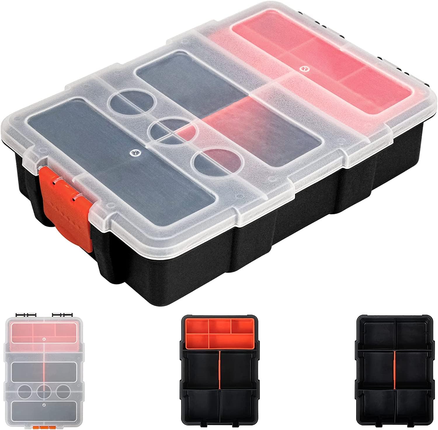 INHEMING Compartment Small Parts Organizer, 22 compartments Storage Box, Sortmaster Assortment Box, For Screws, Nuts, Nails, Drills, Small Toys 21.8 x 15 x 5.7 cm