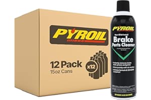 Pyroil Non-Chlorinated Brake Parts Cleaner, No VOC (50 State Formula), Instantly Removes Brake Dust, Grease & Grime, Quick Drying, 15 Oz (Pack of 12)