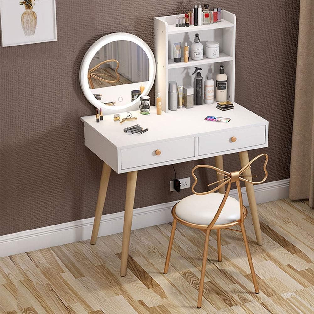 Amazon Com Cl Chun Li Dressing Table Simple And Stylish With Light Makeup Mirror Storage Makeup One Dressing Table 2 Sizes To Choose From Vanity Desk Color B Home Kitchen