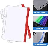 Vicloon A5 Zipper Binder Pockets 10Pcs PVC 6-Hole Transparent Binders view 3