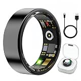 Aoyool Smart Ring Health & Fitness Tracker for Men & Women, Heart Rate, SPO₂, Sleep & Activity Monitoring, IP68 Waterproof, Long Battery Life, Family Care Mode, No Subscription Fee (Black, 10)