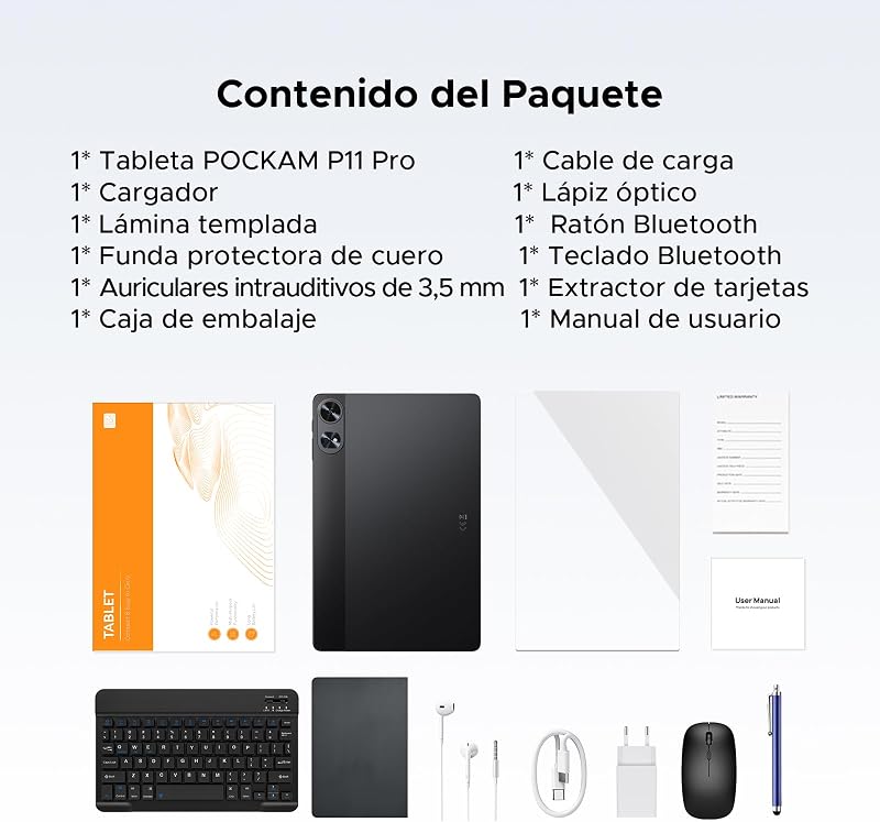Tablet P11 Pro 11 polegadas 2.4K 90Hz, 48GB RAM+128GB ROM, 8800mAh,