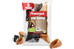 PowerPet 5 Pack Natural 8oz Dental Cleaning & Chewing Dog Hoofs