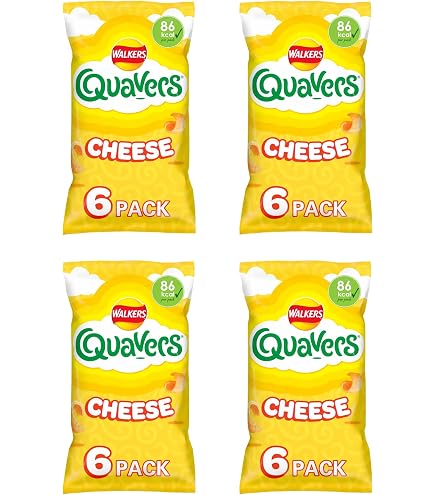 Walkers Quavers Cheese Snacks 24x16g | Multipack Crisps | Foods