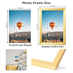 JCJMY 6x10 Picture Frame Gold for Wall Hanging or