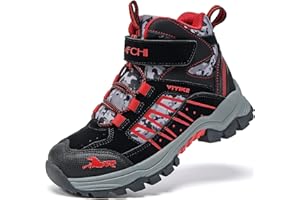 JMFCHI Kids Hiking Boots Boys Girls Outdoor Walking Climbing Sneaker Comfortable Non-slip Snow Shoes Hiker Boot Antiskid Steel Buckle Sole