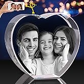 PD 3DPIXDANCE 3D Crystal Photo, Personalized Valentine’s Day Gift for Her and Wife. Custom Crystal Picture Gifts for Him, Husband, Anniversary and Birthday. Romantic Photo Keepsake (Heart)