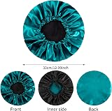 Fuyamp Satin Sleep Cap 2 Pack Adjustable Waterproof Double-Sided Purple Lake view 2