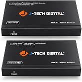 J-Tech Digital Long Range HDMI Extender Over Cat6 150m/492ft HDBaseT 1080P Extender PoC, Bi-Directional IR, Supports Dolby Digital, DTS, with EDID, CEC, &amp; RS-232 Passthrough (JTECH-HDT150)