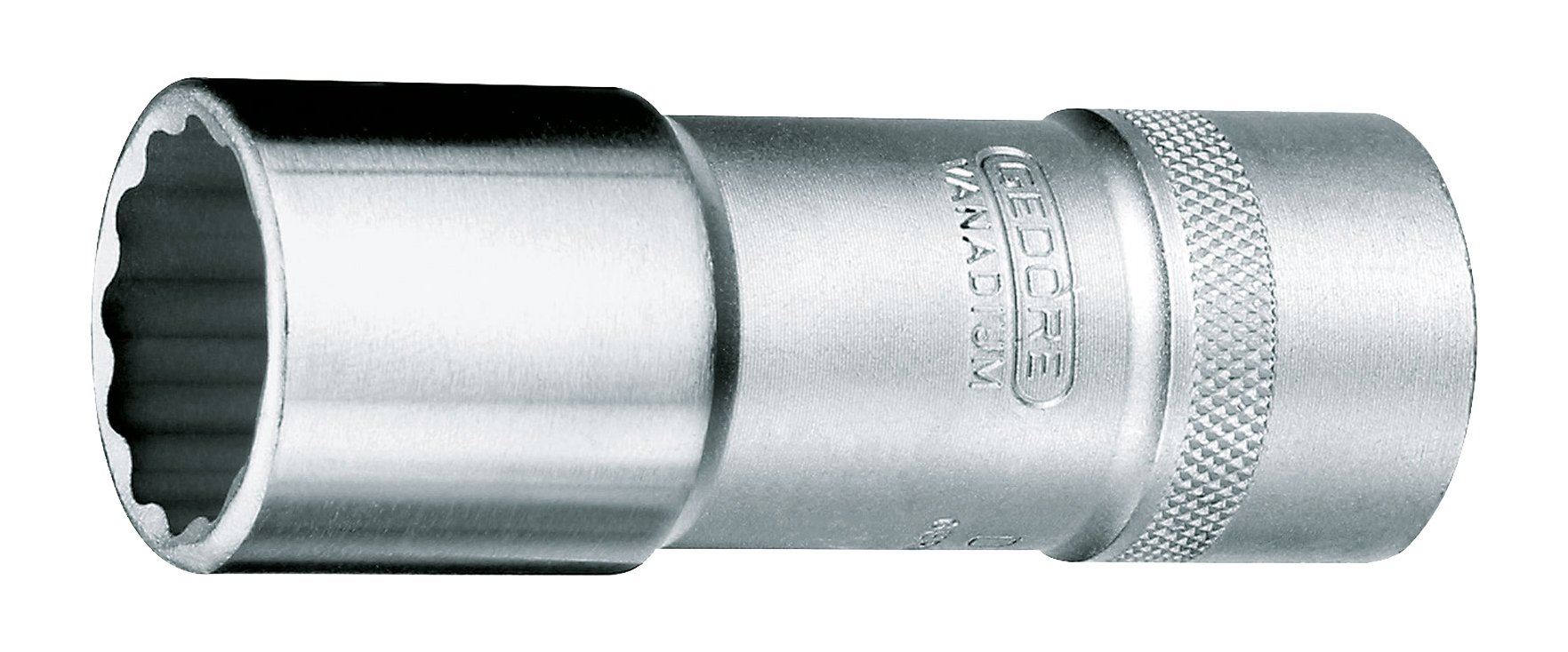 Gedore D19L27 1/2 27 mm 12 Hex Screws Long Socket - Silver — image 1