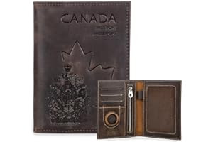 CONTACT'S Full Grain Leather Passport Holder RFID Blocking Travel Passport Wallet Compatible with Airtag Passport Cover Case 