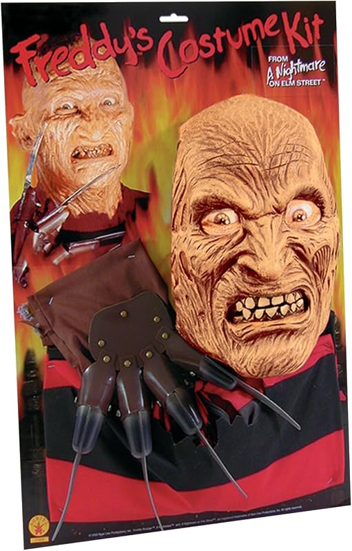 Disfraz Freddy Krueger para adulto, Camiseta impresa con máscara moldeada y guante, Licencia Oficial Warner Bros Terror, Pesadilla en Elm Street, Talla única, para Halloween, Carnaval — foto 2 de 2