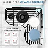 IMURZ Corner Shower Caddy 3 Pack Adhesive No Drilling Black Bathroom Shelves view 6