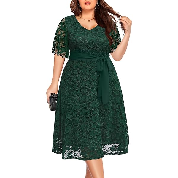 Women's Holiday Maxi Dress - Floral Lace Backless Deep V-Neck Ruffle Edge Slim Fit Dress