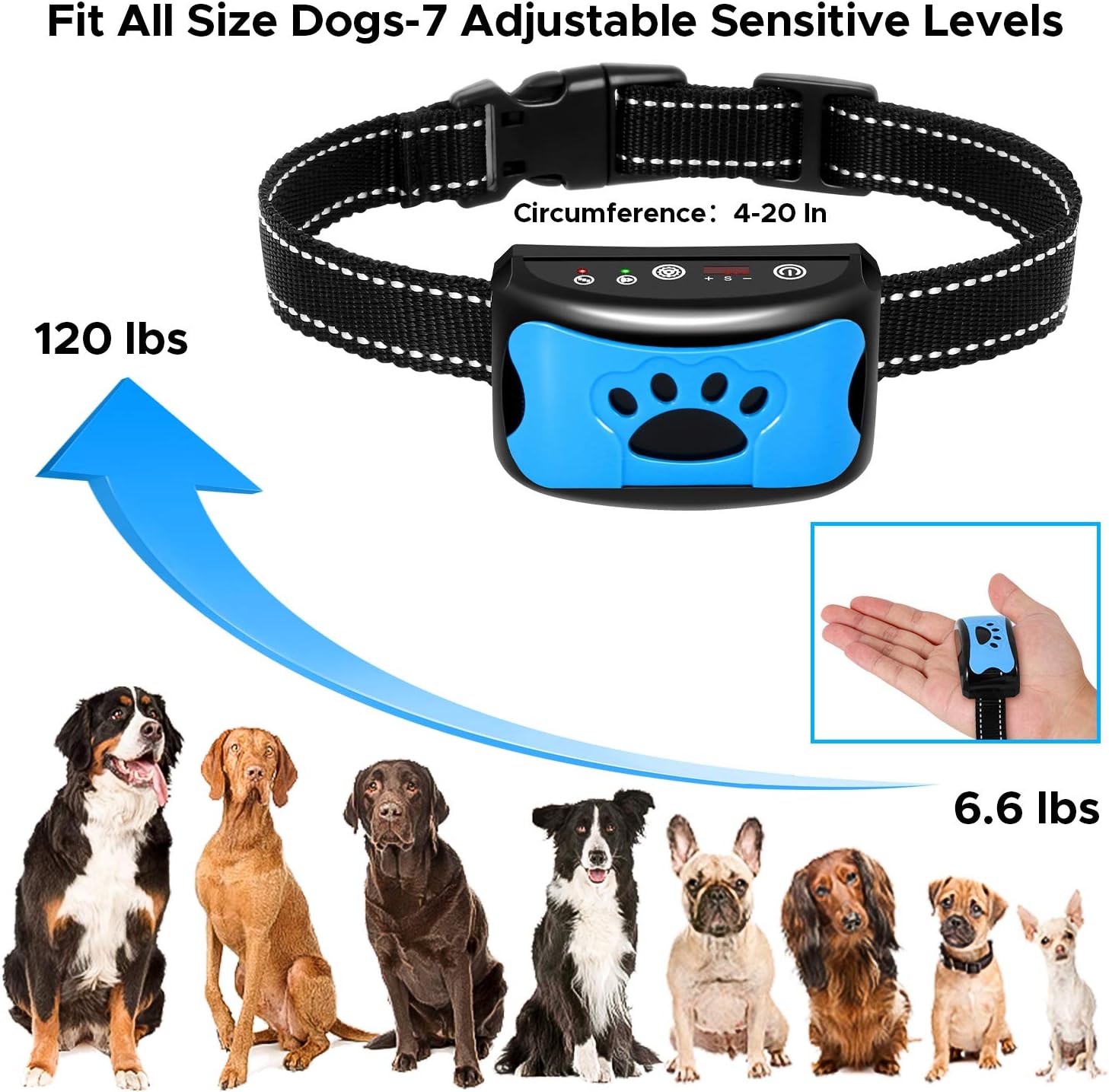BATVOX Bark Collar 2 Pack Rechargeable No Harm Dog Barking Collar with Vibration, Sound and No Shock for Small Medium Large Dogs (2020 Upgraded) : Kitchen & Dining