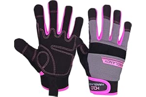 HANDLANDY Womens Work Gloves Light Duty Gloves Yard and Garden Gloves Flexible and Breathable A Gift for Outside Work (Medium