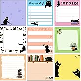 Saypacck 9 Pads Black Cat Sticky Notes 3x3 Inch Cute Self Stick Notepads Notes Adhesive Memo Pad Office Decor Gifts for Students School Teacher Meeting Office Supplies