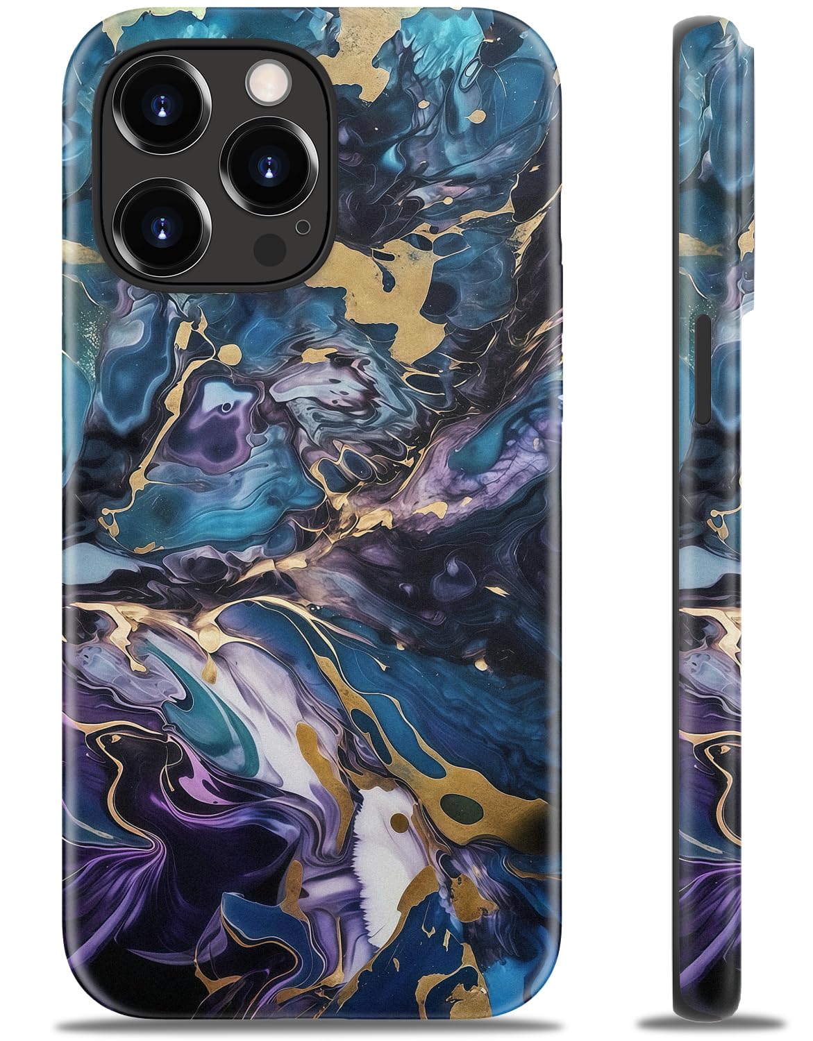 Goodon for iPhone 14 Pro Case - Compatible with Magsafe - Dual-Layer Hard Shell & Silicone Cover - Protective Phone Case with Cute Wildflower Designs for Women - Chromatic Flow