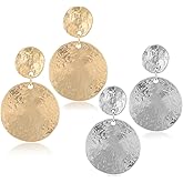 OCCFAE Metal Clip On Earrings for Women Non Pierced Dangle Drop Earrings Multiple Styles