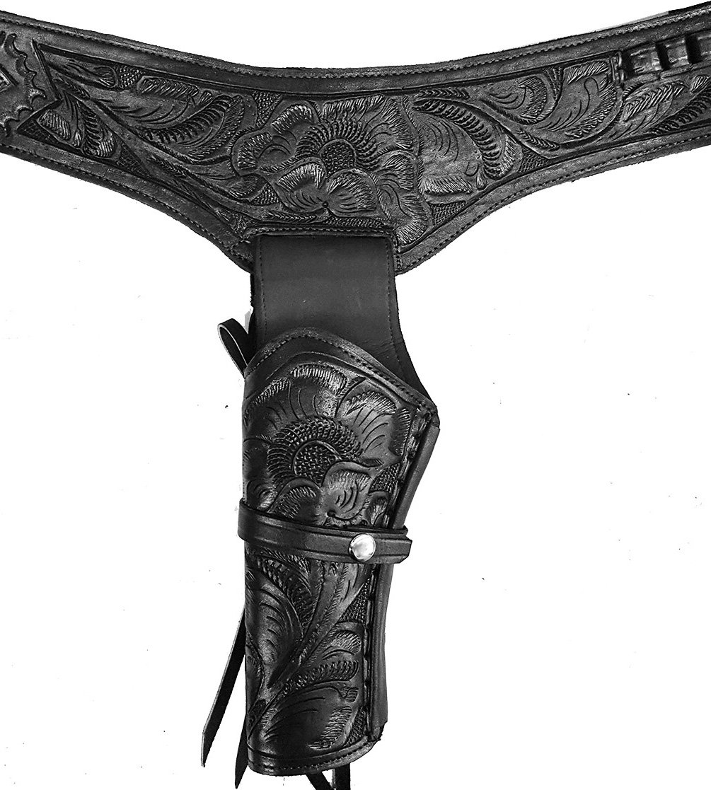 Modestone 22 Cal Left Handed Western Leather Holster Gun Belt Rig Revolver Sports