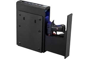 VEVOR Gun Safe, Slider Handgun Gun Safe with Fingerprint/Password/Key, 3-Way Quick Access Firearm Case Box with Lighting for 