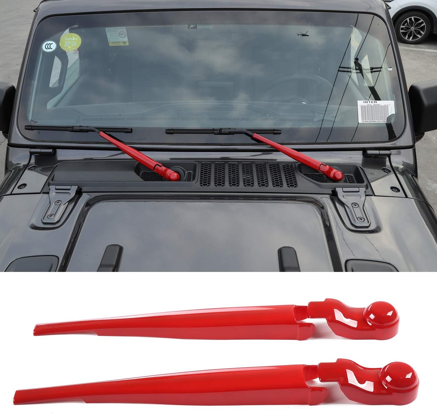 RTTCZ Window Windshield Wiper Blade Decoration Trim Cover for 2018 Jeep Wrangler JL
