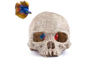 Carefree Fish Aquarium Decoration Skull Fish Tank Head Skeleton Aquarium Decorative Cave Landscape Pet Reptile House