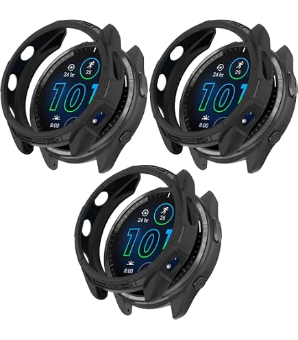KUTEWEU Silicone Cover Compatibile con Garmin Forerunner 955 Custodia, Morbida TPU Protettivo Case Skins Copertura Resistente Shell per Garmin Forerunner 955 Smartwatch Accessori (6 Pezzi