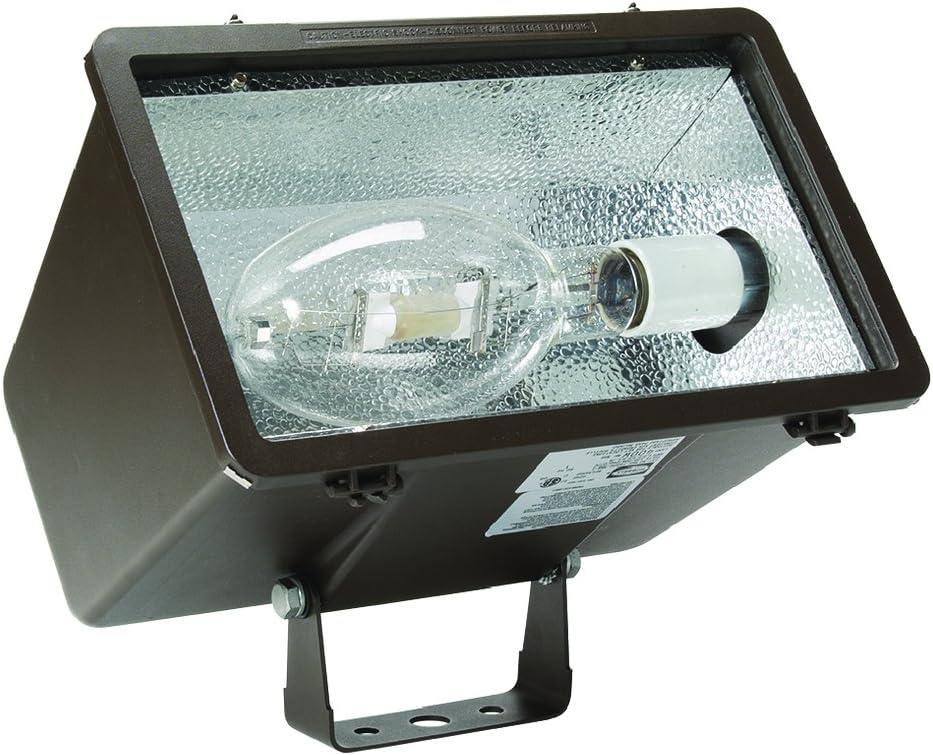 Hubbell Outdoor Lighting MHS-Y150P8 Miniliter V Flood Yoke 150w PS Quad-Tap with Lamp, Dark Bronze