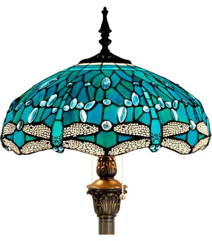 ZJART Tiffany Floor Lamp Stained Glass Lamp 16X16X70 Inch