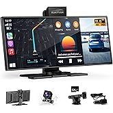 Largest 11.5"Wireless CarPlay Screen for Car,Portable A-pple Car Play & Android Auto,HD Touchscreen with 4K Dash Cam,Backup C