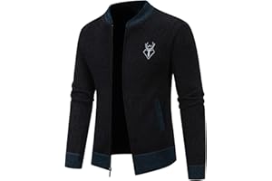 Mylldey Mens Casual Full Zip Cardigan Sweaters Cable Knit Jacket Sweater Men, US Size