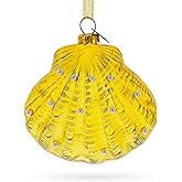 Elegant Sea Shell Blown Glass Christmas Ornament