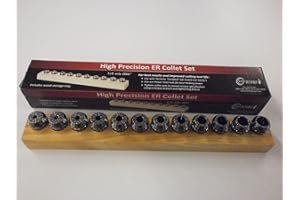 Techniks ER20 Precision Metric Collet Set 12 Piece -04203MS (2mm - 13mm by 1mm) Average .0002" TIR, .039" Collapse Range, CNC Tooling SYIC