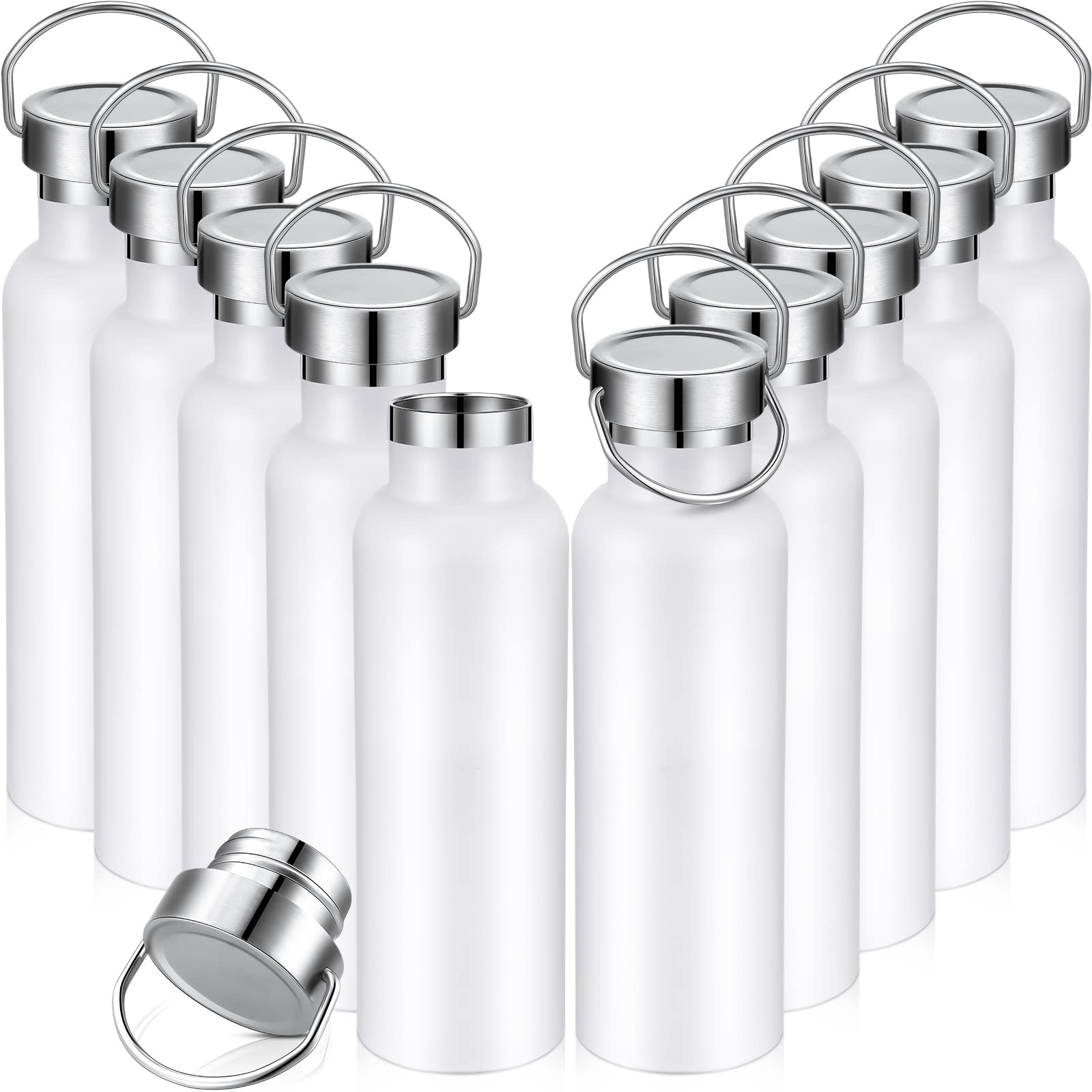 Mimorou 10 Pack Stainless Steel Sport Water Bottle 20 oz Double Wall ...