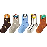 HUMAN FEELINGS Kids Boys Cotton Cute Socks Low Cut Crew Ankle No Toe Seam Pack of 5