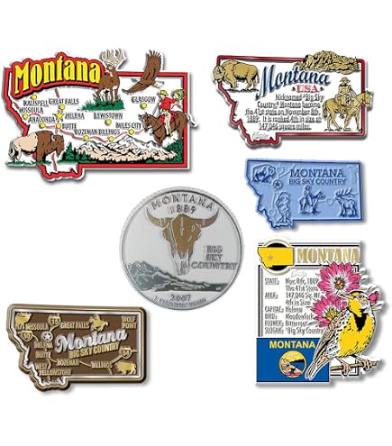 Mon State Sticker Montana State Sticker Montana State Flag Car Magnet - 5x3 Inch Vinyl ...