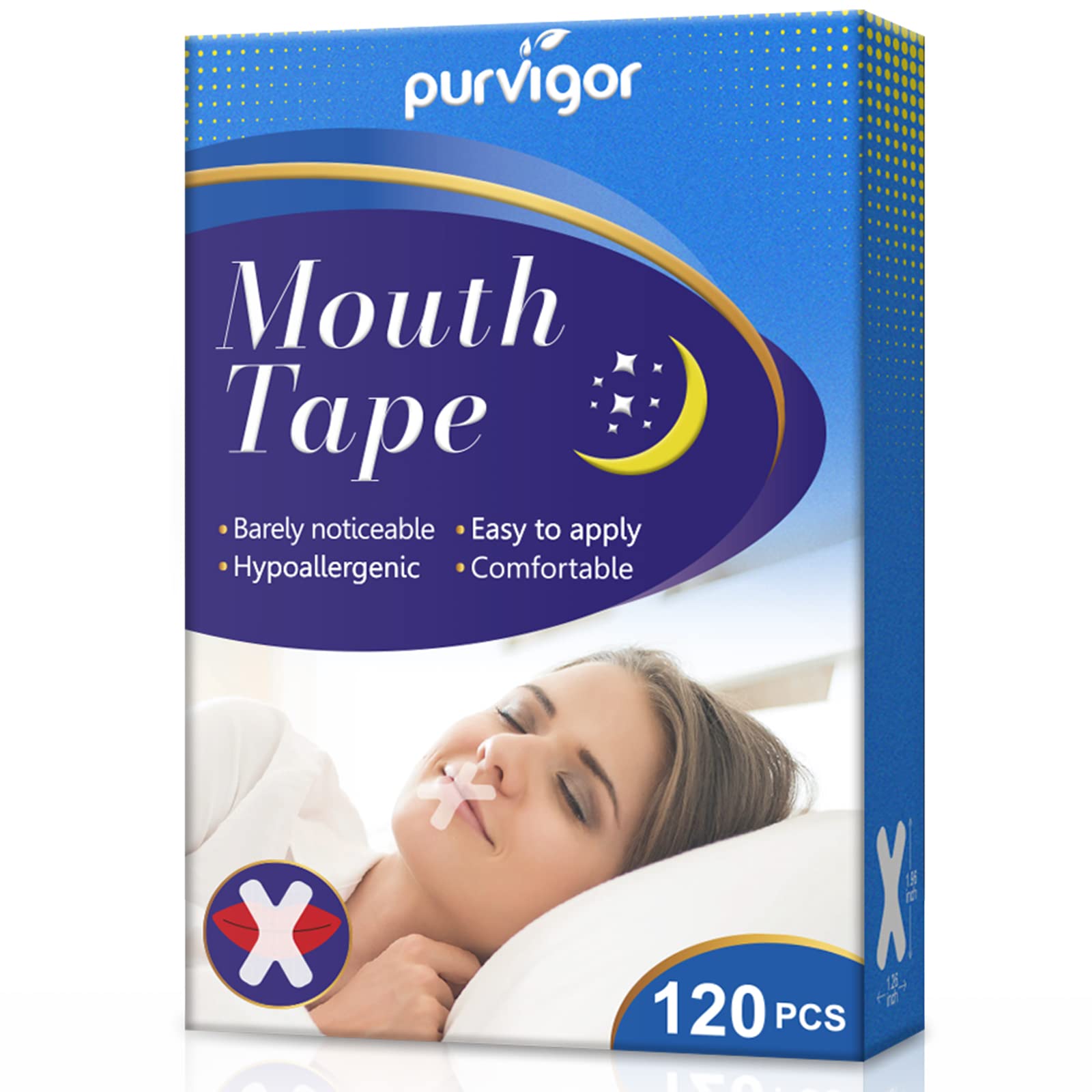 Mouth Tape for Sleeping, 120 Pcs Advanced Gentle Mouth Tape, Less Mouth Breathing, Anti Snoring Mouth Strips for Men Women, Stop Snoring Solution Device, Improved Nighttime Sleeping