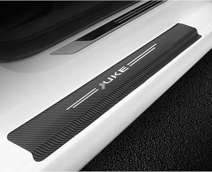 MPXQISVB 5 Pièces Protection Seuil De Porte Voiture Pour Renault Espace IV 2010-2012, Plinthes Seuils De Porte En Fibre De Carbone Autocollant Avec Logo Car Accessoires