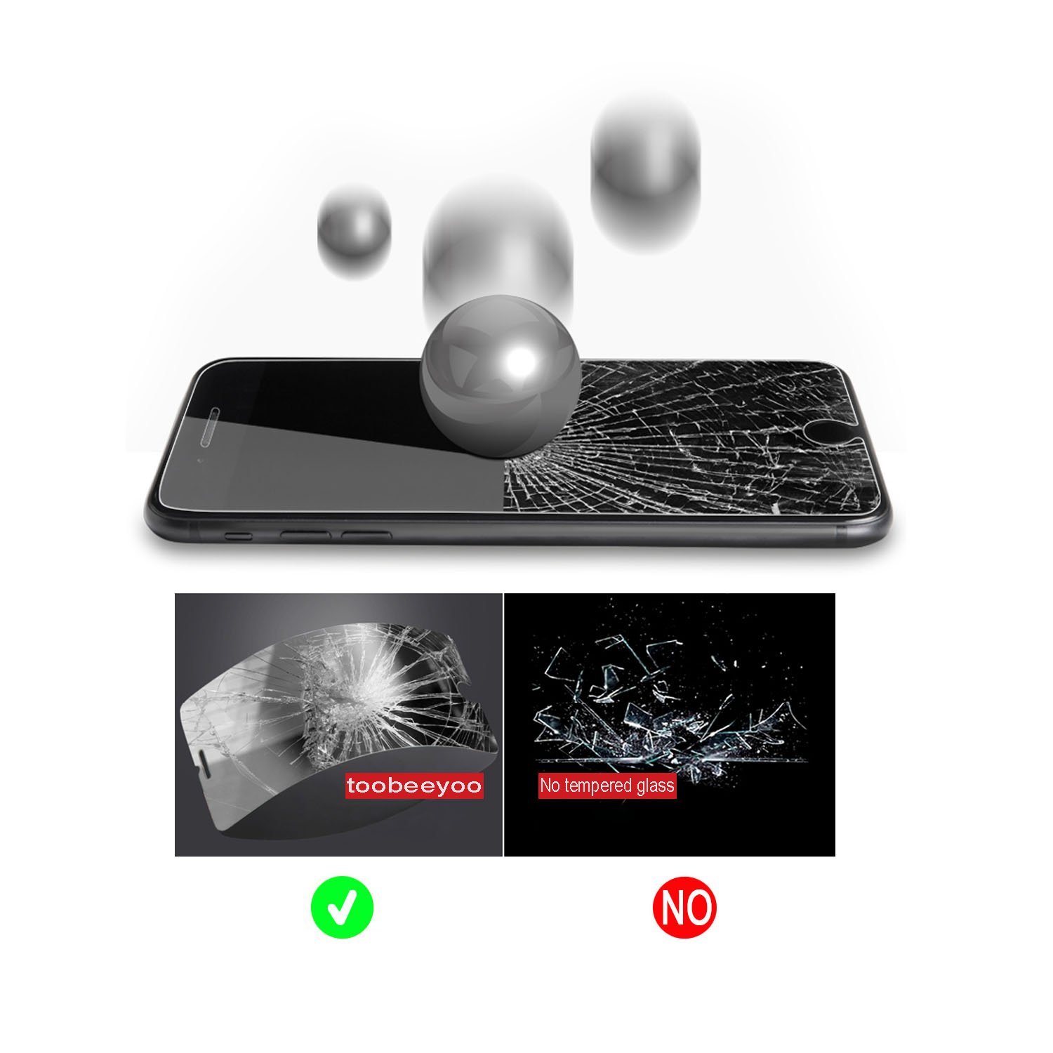 [3-PACK]iPhone 7 Plus Screen Protector,toobeeyoo Ultra Clear and Thin Tempered Glass with 9H Hardness Anti-Scratch,Fingerprint and Bubble Proof